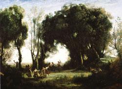 camille corot A Morning; Dance of the Nymphs(Salon of 1850-1851)